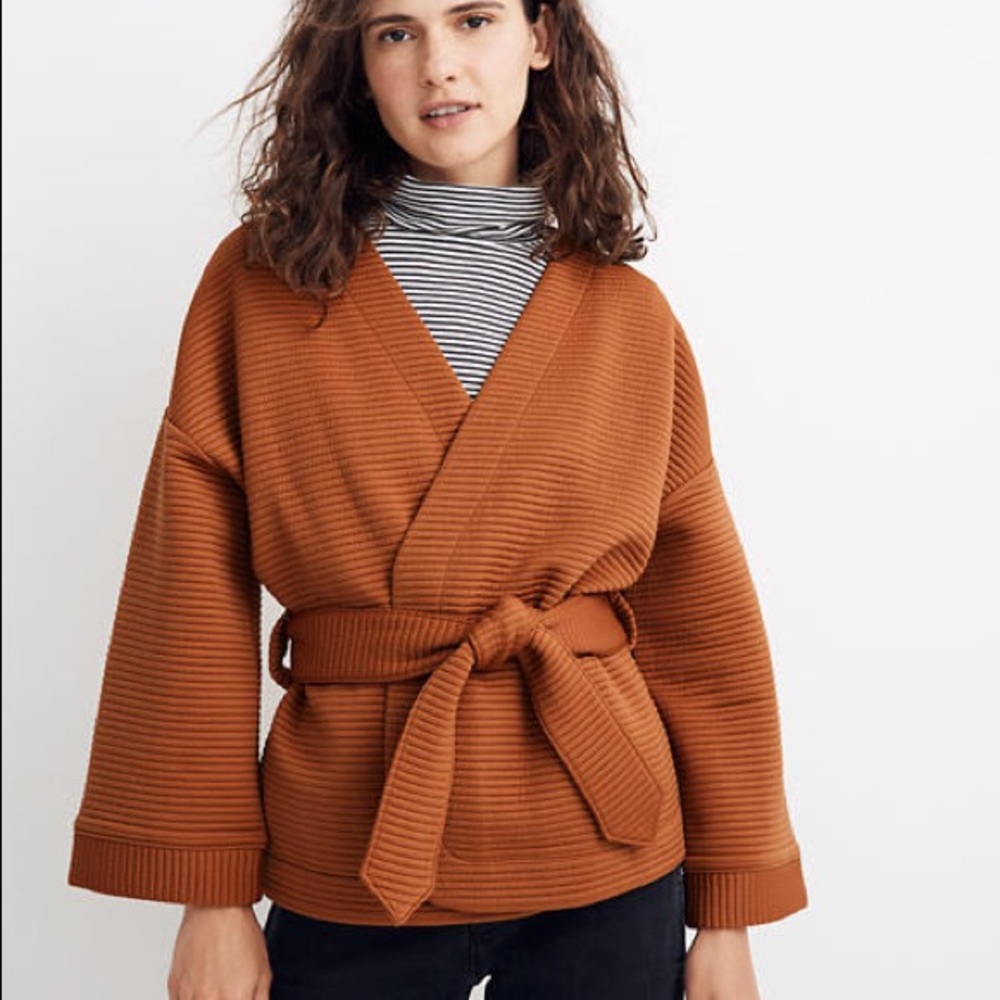 Texture & Thread Quilted Wrap Jacket